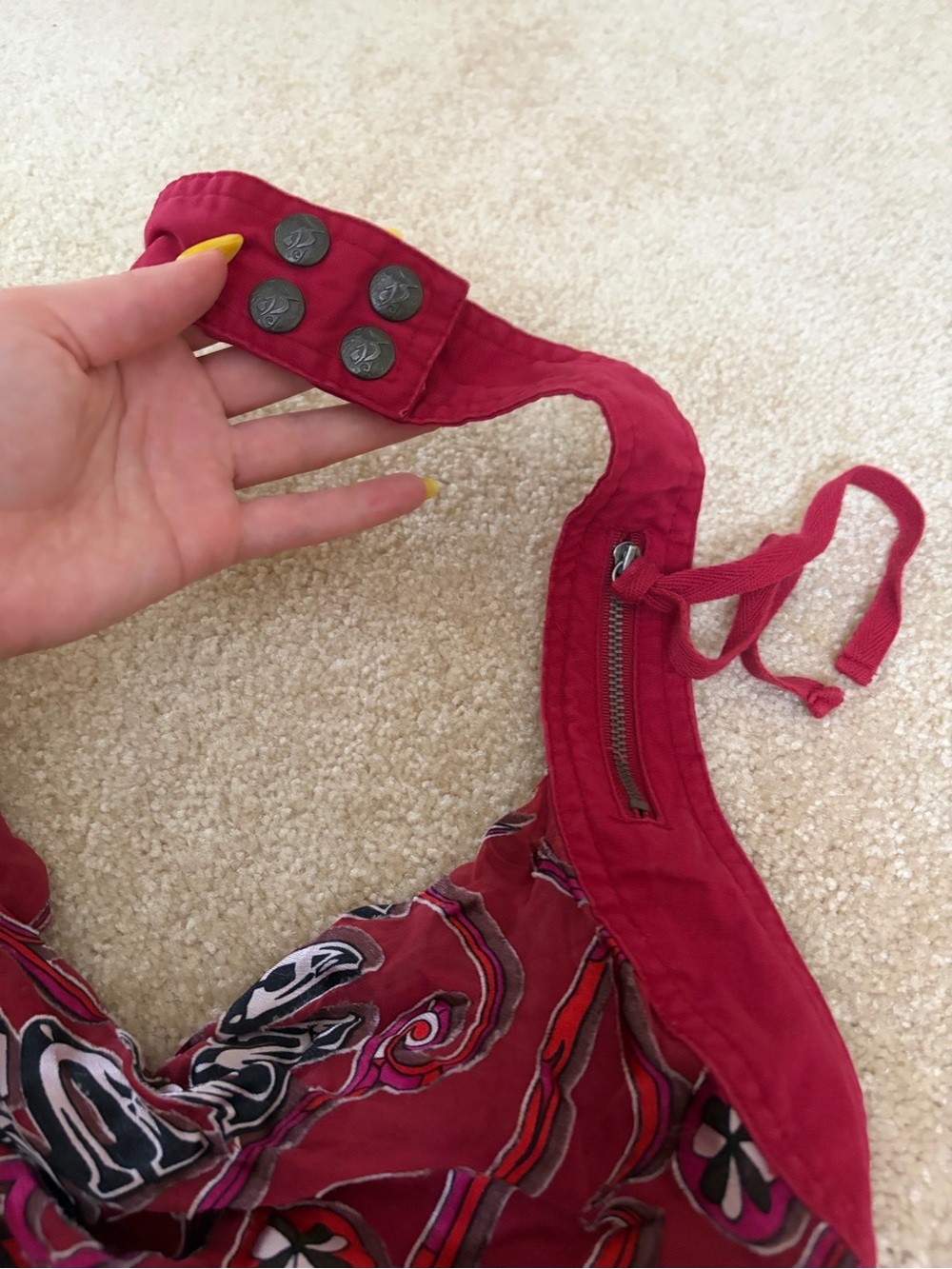 Diesel Bohemian Red Printed Shoulder Bag - Picture 2 of 4